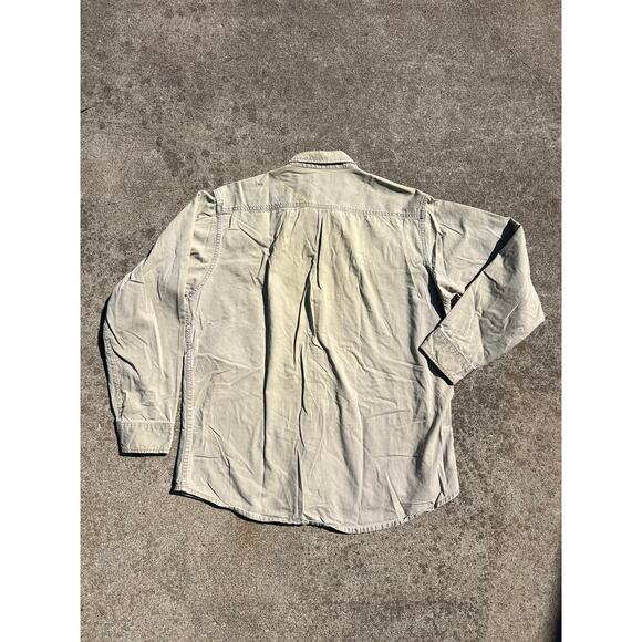 Vtg Fieldmaster Shirt Men Size XL Tan Cotton Utility Long Sleeve Button Down - Picture 5 of 5